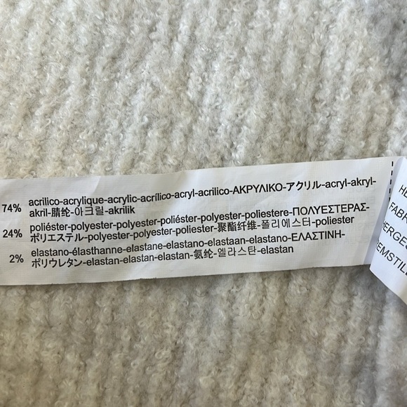 Zara cream ribbed faux fur pocket open front cardigan sweater - Picture 4 of 5